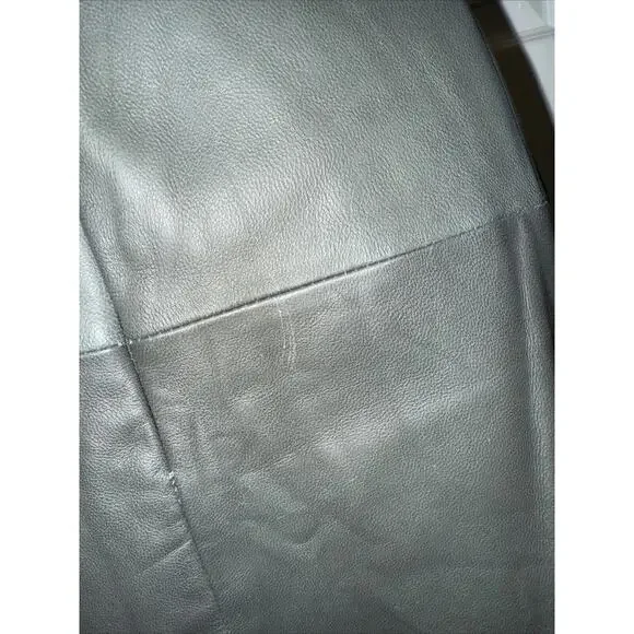 CLASSIQUES ENTIER Women’s Gray Green Faux Wrap Leather Skirt Size 10 26” Length‎ - Picture 7 of 8